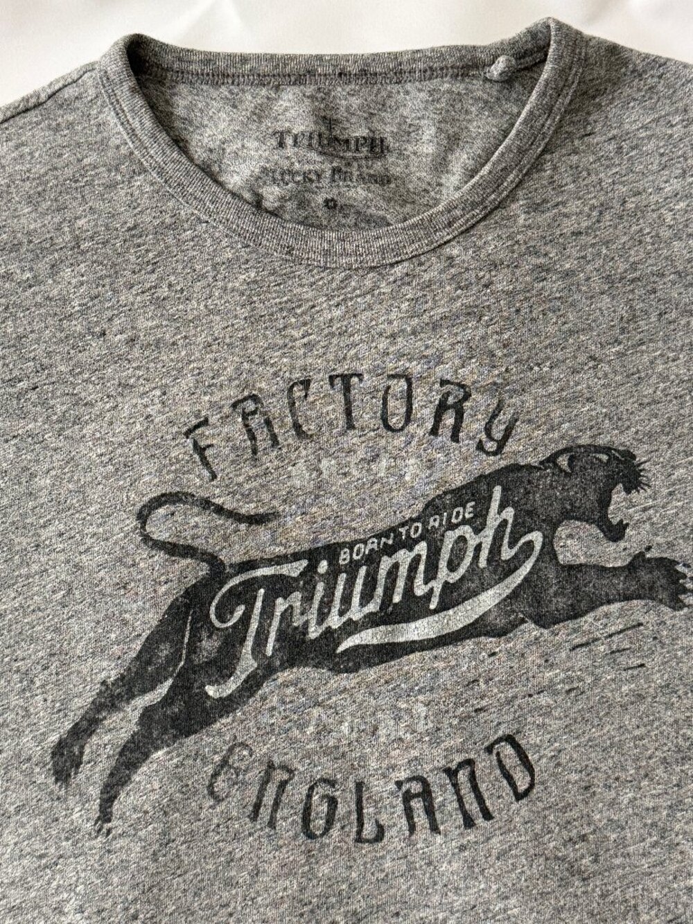 Lucky Brand Triumph Black Puma Factory England T Shirt Medium